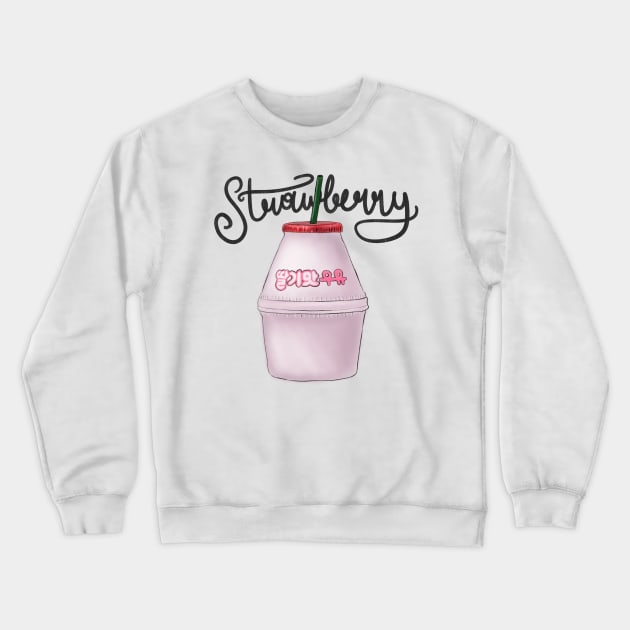 Strawberry Milk Crewneck Sweatshirt by superdupertees